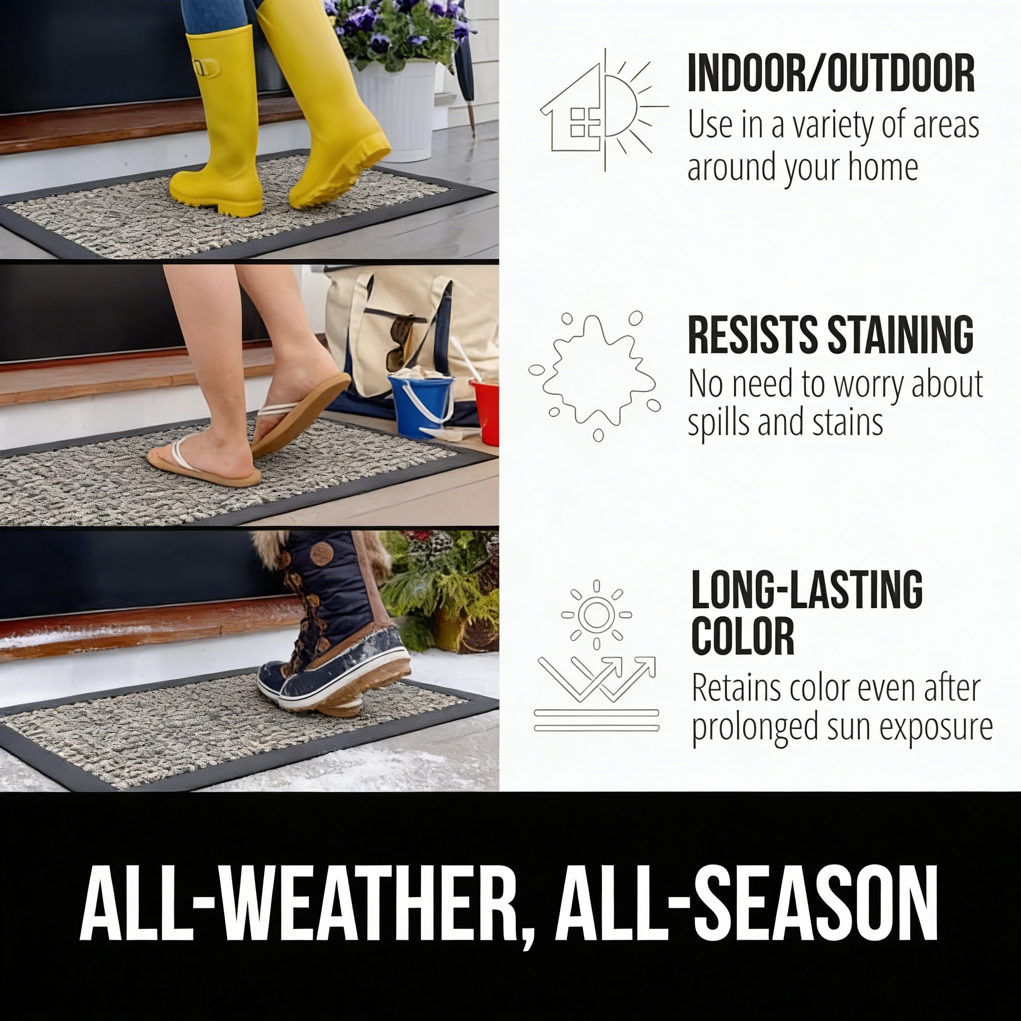Indoor and outdoor all-weather mat