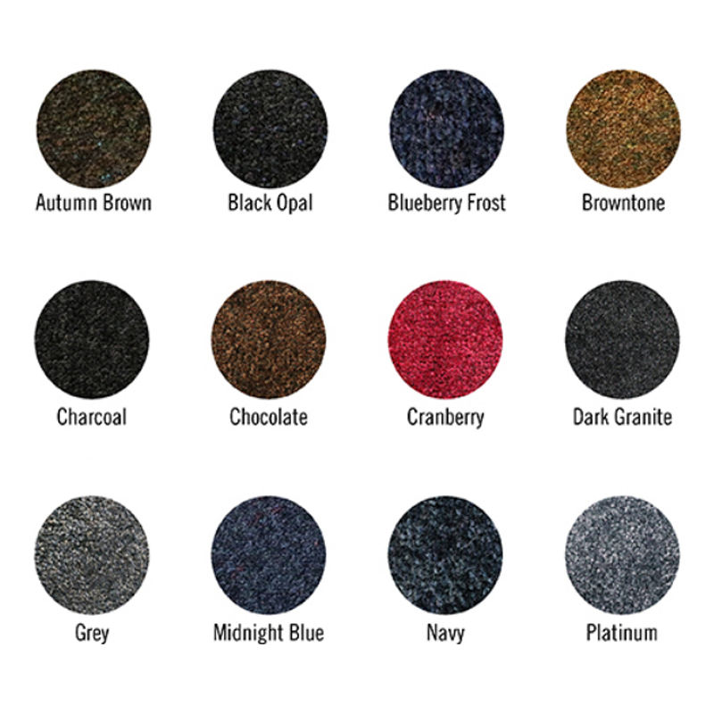 Twelve mat colour options